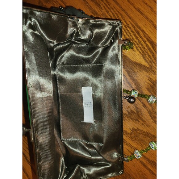 Apt 9 Forest Green Embroided Embellished Clutch Handbag - Picture 8 of 9
